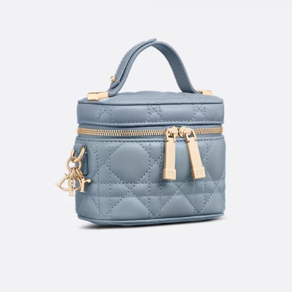 DIOR MINI VANITY WITH CROSSBODY STRAP SMALL IN SEA BLUE - Picture 5 of 16